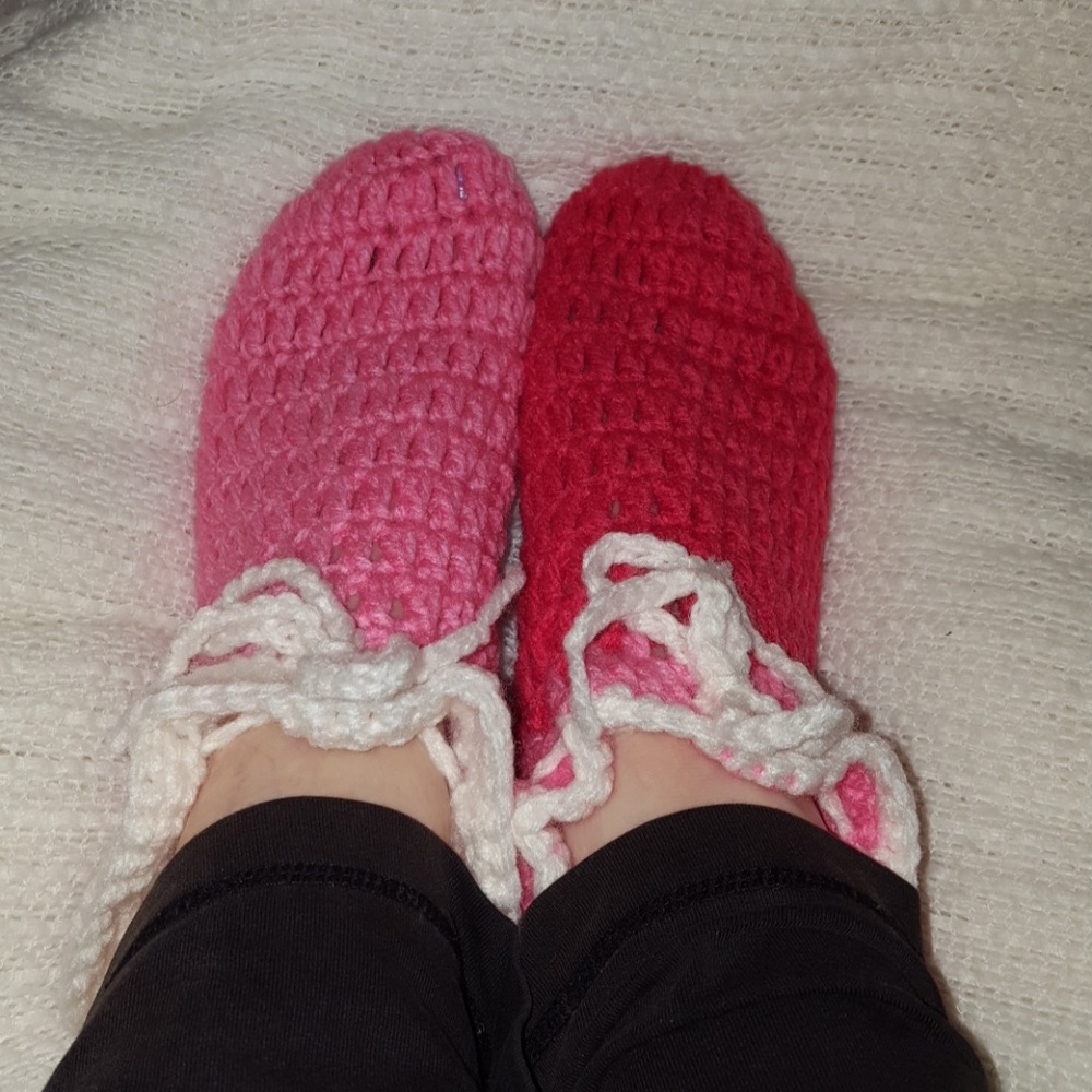 Bubble Gum Handmade Crochet Ankle Slippers